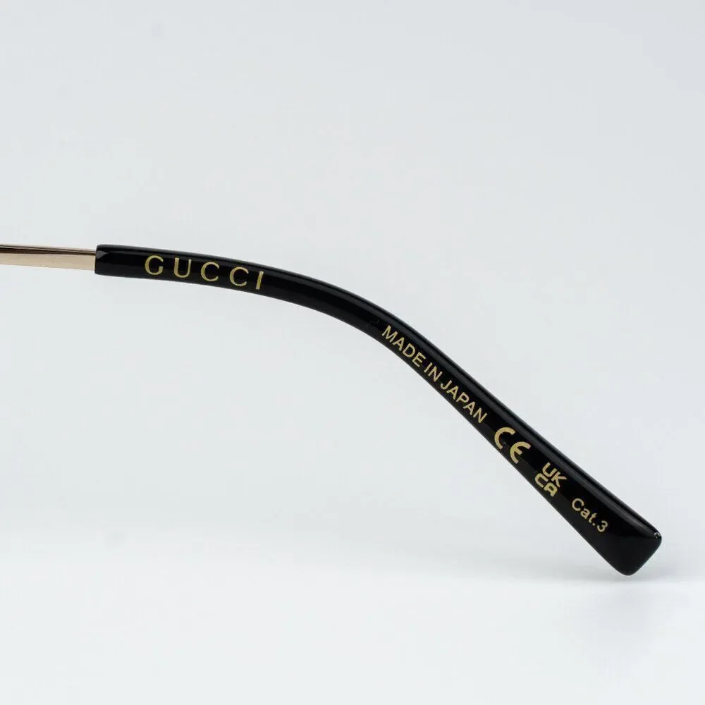 Gucci Men Sunglasses Gold Brown Square GG1876S 002 NEW AUTHENTIC